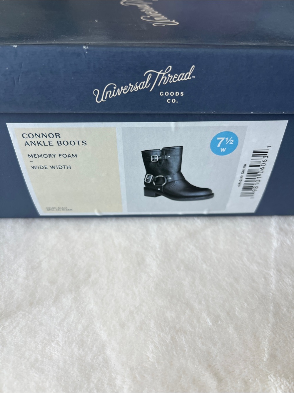 Universal Thread Black Leather Harness Ankle Boots with Silver Hardware - Picture 7 of 8